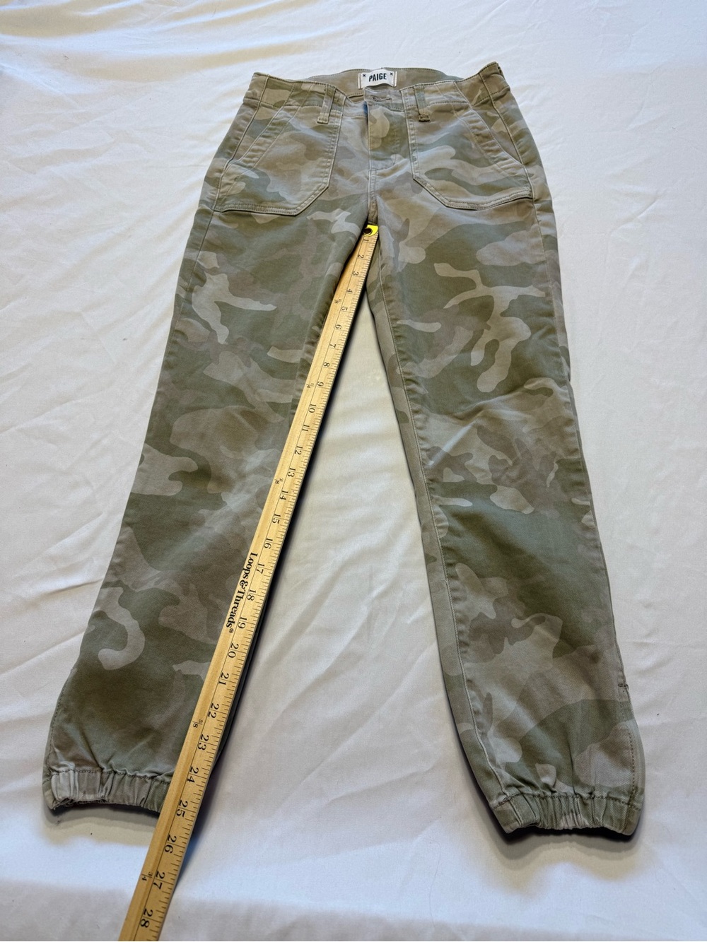 PAIGE Olive Green Camo Jogger Pants